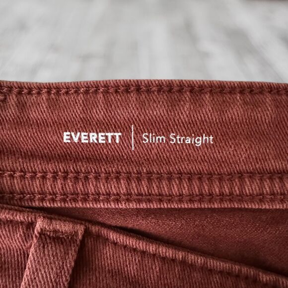 AG Everett Slim Straight Jeans - Wine Burgundy Red - Cotton Stretch - 34x28 - Picture 6 of 13